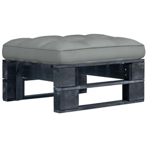 vidaXL Pouf palette de jardin noir bois de pin impr&eacute;gn&eacute;