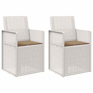vidaXL Chaises de jardin salle &agrave; manger 2 pc Blanc et taupe PP
