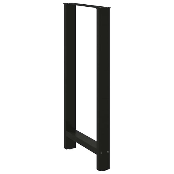 vidaXL Pieds de table de bar Noir 2 pi&egrave;ces 60 x (110-111) cm Acier
