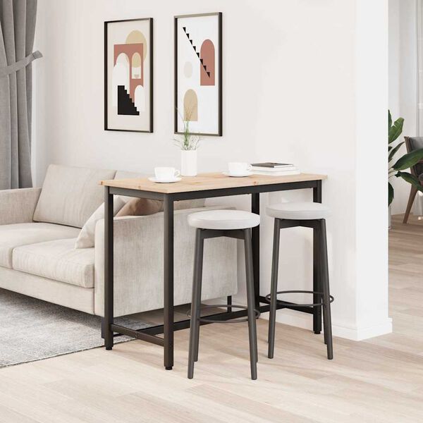 vidaXL table Naturel 100 x 50 x 77 cm Bois d'ing&eacute;nierie et acier