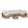 vidaXL Salon de jardin avec coussins 9 pcs beige r&eacute;sine tress&eacute;e