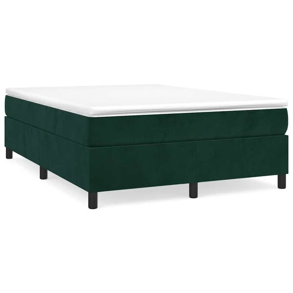 vidaXL Sommier &agrave; lattes de lit et matelas Vert fonc&eacute; 140x190cm Velours