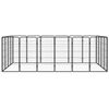 vidaXL Parc pour chien 20panneaux Noir 50x100cm Acier enduit de poudre