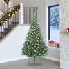 vidaXL Sapin de No&euml;l artificiel pr&eacute;-&eacute;clair&eacute; Vert 240 cm PVC