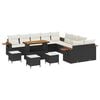 vidaXL Ensemble de canap&eacute; de jardin 14 pc Noir polyrotin