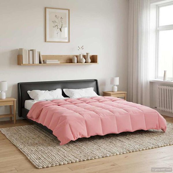 vidaXL Duvet d'&eacute;t&eacute; simple Matelass&eacute; Rose 240 x 260 cm Microfibre