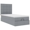 vidaXL Lit ottoman avec matelas et LED gris clair 90x200 cm tissu