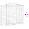 vidaXL Paniers &agrave; gabions arqu&eacute;s 18 pcs 200x50x160/180 cm Fer galvanis&eacute;