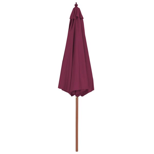 vidaXL Parasol d'ext&eacute;rieur avec m&acirc;t en bois 300 cm rouge bordeaux
