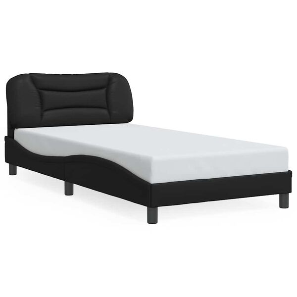 vidaXL Cadre de lit sans matelas Hvar noir 100x203 cm similicuir
