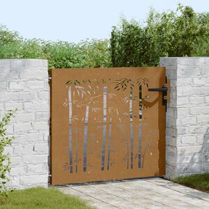 vidaXL Portail de jardin 85x100 cm acier corten design de bambou