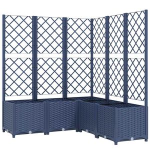 vidaXL Jardini&egrave;re avec treillis bleu gris 120x120x136 cm PP