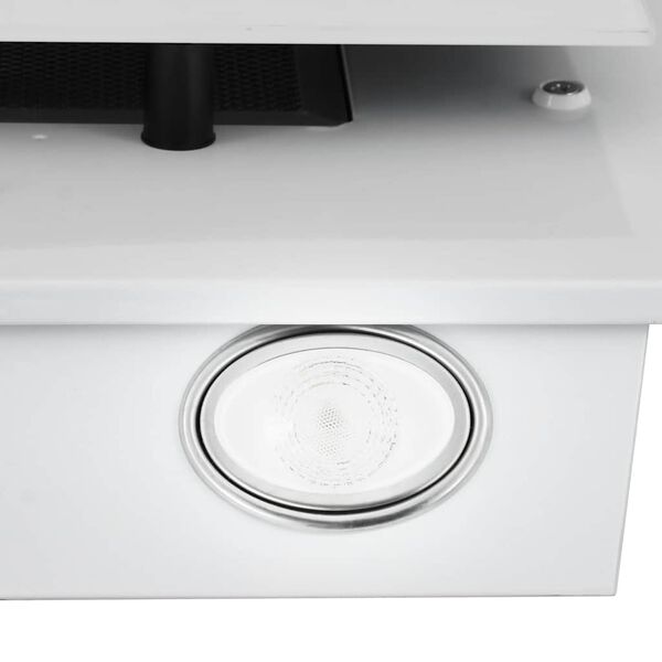 vidaXL Hotte murale 60 cm Acier inoxydable et verre trempé Blanc
