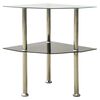 vidaXL Table 2 niveaux Transparent et noir 38x38x50 cm Verre tremp&eacute;