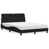 vidaXL Lit avec matelas noir 140x190 cm tissu