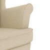 vidaXL Chaise &agrave; bascule avec repose-pied Cr&egrave;me Tissu