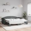 vidaXL Lit de jour avec gigogne sans matelas gris fonc&eacute; 90x190 cm