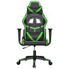 vidaXL Chaise de jeu de massage Noir et vert Similicuir
