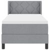 vidaXL Lit &agrave; ressorts avec matelas Gris clair 200 x 80 cm Polyester
