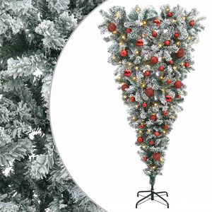 vidaXL Arbre de No&euml;l artificiel &agrave; branches articul&eacute;es &agrave; l'envers