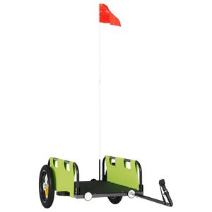 vidaXL Remorque de v&eacute;lo vert tissu oxford et fer