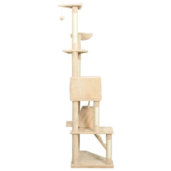 vidaXL Arbre à chat avec griffoirs en sisal Beige 191 cm