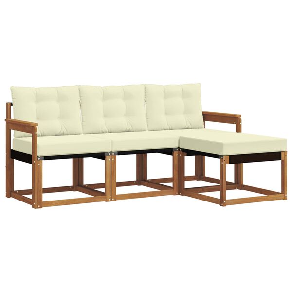vidaXL Ensemble de canap&eacute;s d'ext&eacute;rieur 4 pcs Naturel et Cr&egrave;me