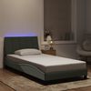 vidaXL Cadre de lit avec LED sans matelas Hanko gris clair 100x200cm velours