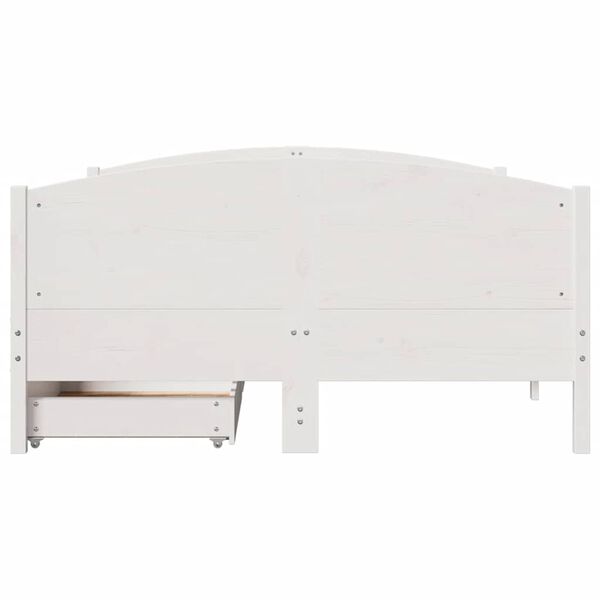vidaXL Cadre de lit sans matelas blanc 150x200 cm bois de pin massif