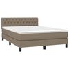 vidaXL Sommier &agrave; lattes de lit avec matelas Taupe 140x190 cm Tissu