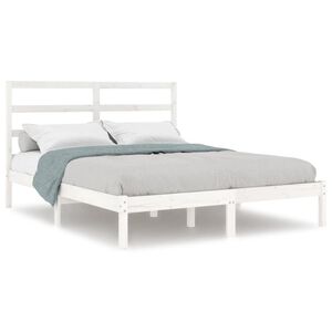 vidaXL Cadre de lit sans matelas blanc 120x190 cm bois massif