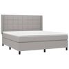 vidaXL Sommier &agrave; lattes de lit matelas LED Gris clair 180x200 cm Tissu
