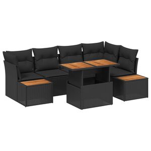 vidaXL Ensemble de canap&eacute; de jardin 10 pcs Noir Poly rotin
