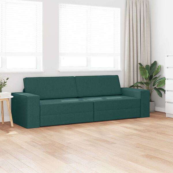 vidaXL Canap&eacute;-Lit 200cm Vert fonc&eacute; tissu