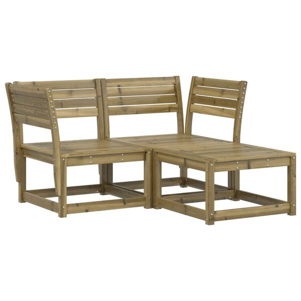 vidaXL Salon de jardin 3 pcs bois de pin impr&eacute;gn&eacute;