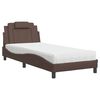 vidaXL Lit Viana avec matelas marron 90x190 cm similicuir