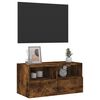 vidaXL Meuble TV mural ch&ecirc;ne fum&eacute; 60x30x30 cm bois d'ing&eacute;nierie