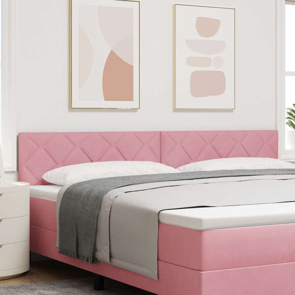 vidaXL T&ecirc;te de lit avec t&ecirc;te de lit Rose 200 cm Velours