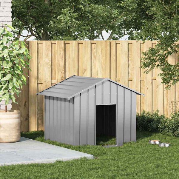vidaXL Niche pour chien avec toit noir 131x101x102 cm acier galvanis&eacute;