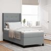 vidaXL Lit &agrave; ressorts avec matelas Gris clair 90 x 190 cm tissu