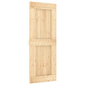 vidaXL Porte coulissante NARVIK Naturel et noir 80 x 210 cm (213,5 cm)