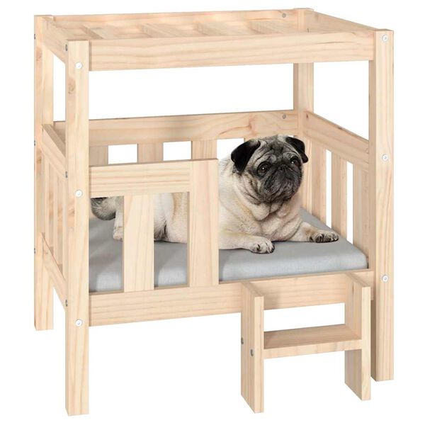 vidaXL Lit pour chien 65,5x50,5x70 cm Bois de pin solide
