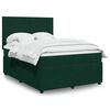 vidaXL Sommier &agrave; lattes de lit et matelas Vert fonc&eacute; 140x190cm Velours