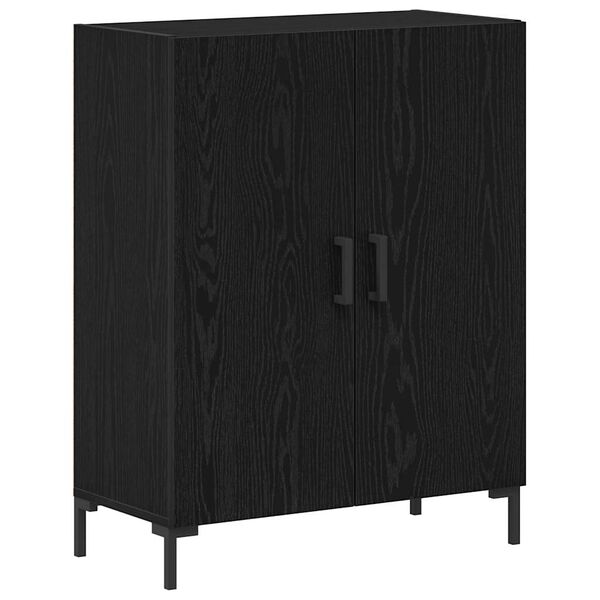 vidaXL Buffet Ch&ecirc;ne noir 69,5 x 34 x 90 cm Bois d'ing&eacute;nierie