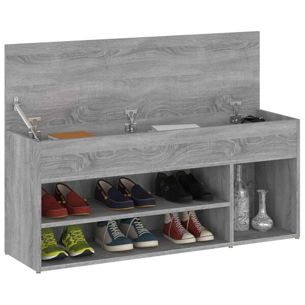 vidaXL Banc à chaussures Sonoma gris 105x30x45 cm Bois d'ingénierie