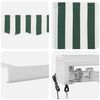 vidaXL Auvent Rétractable Vert et blanc 350 x 250 cm Tissu, Métal