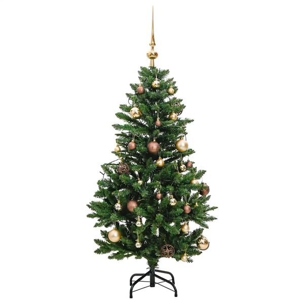 vidaXL Sapin de Noël artificiel articulé 150 LED et boules 150 cm