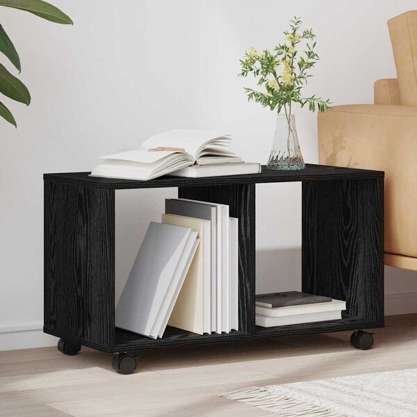 vidaXL Table d'appoint Ch&ecirc;ne noir 72 x 33 x 42,5 cm Bois d'ing&eacute;nierie