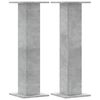 vidaXL Supports de haut-parleurs 2 pcs gris b&eacute;ton bois d'ing&eacute;nierie