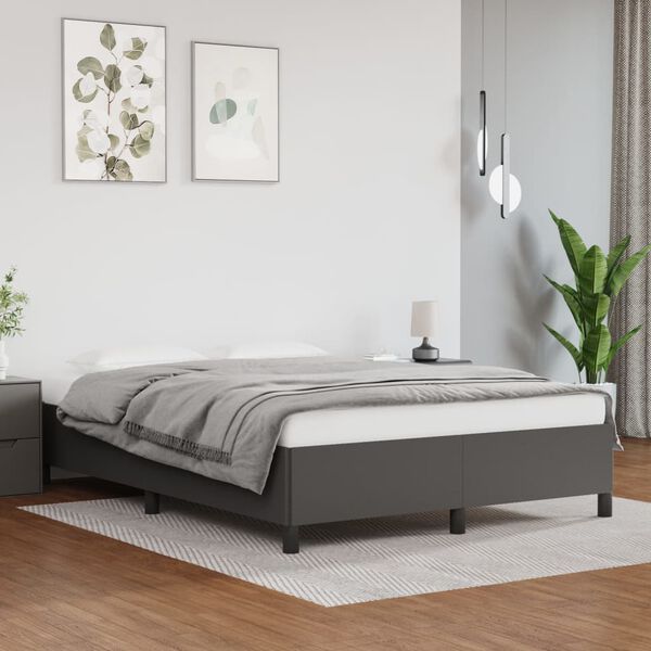 vidaXL Cadre de lit sans matelas gris 140x200 cm similicuir